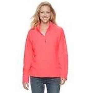 Womens Fleece Shirt Hot Pink XL Long Sleeve 1/4 Zip Neck ZeroXposur Pullover